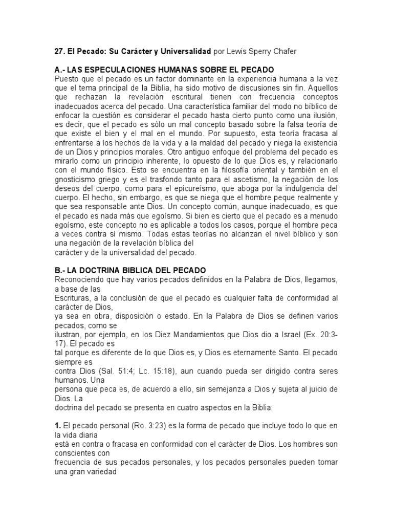 El Pecado: Doctrina y Consecuencias | PDF | Pecado | Salvación