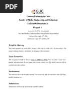 CSEN604: Database II Project 1: German University in Cairo Faculty of Media Engineering and Technology