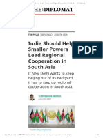 India Should Help Smaller Powers Lead Regional Cooperation in South Asia - The Diplomat