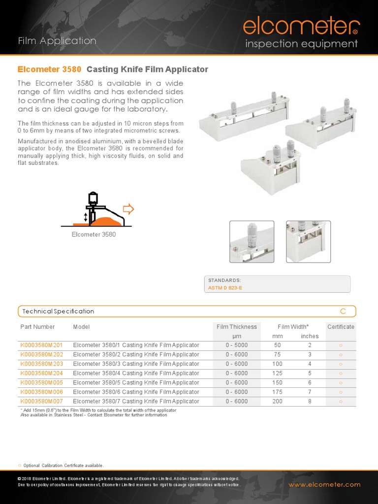 Film Application Casting Knife Film Applicator PDF Knife