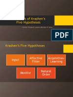 Criticisms of Krashen's Five Second Language Acquisition Hypotheses