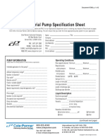 Industrial Pump Specification Sheet