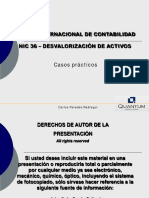 NIC 36 - Cambios en estimaciones contables por deterioro del valor de los activos