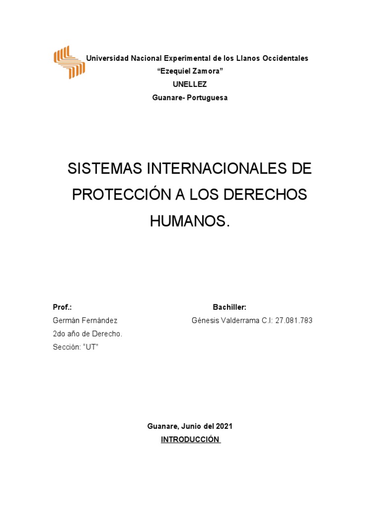 Sistemas Internacionales de Derechos Humanos | PDF | Naciones Unidas ...
