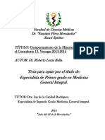 Tesis en Opción Al Título de Especialista de Primer Grado en Medicina Familiar y Comunitaria