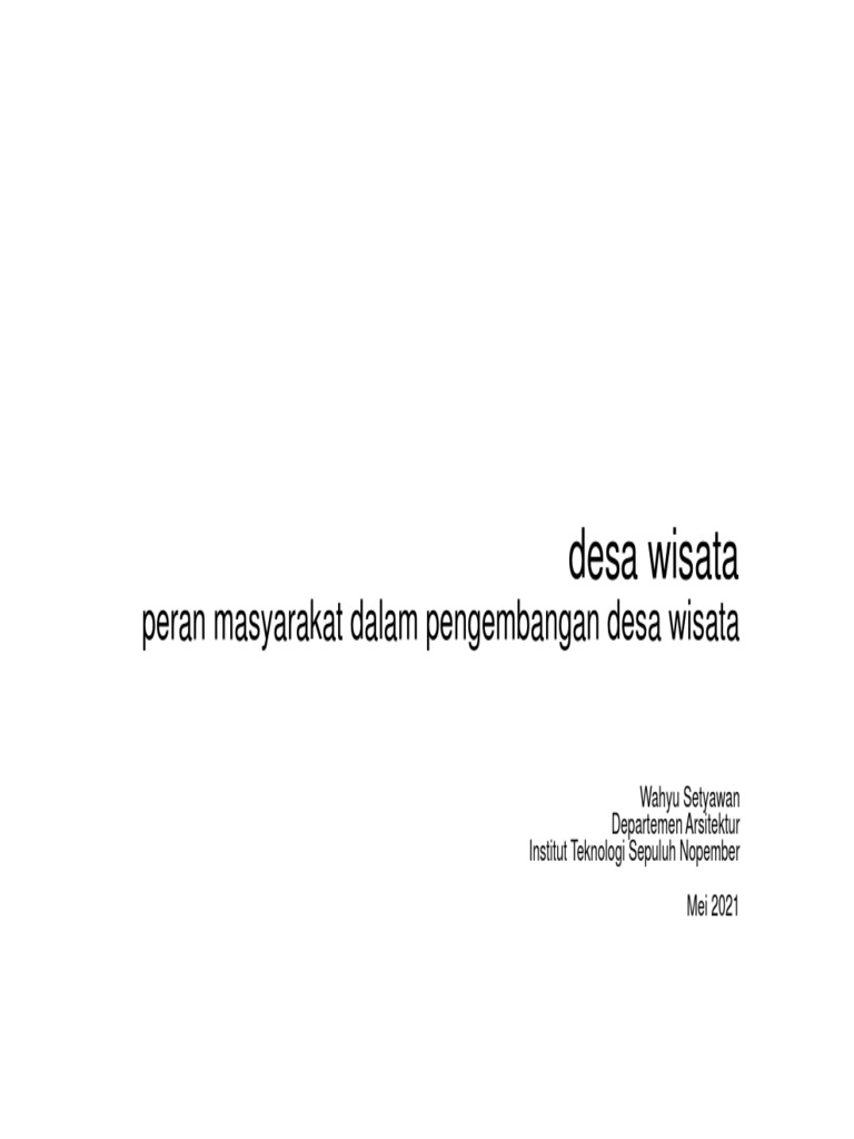 Memperkuat Peran Masyarakat dalam Pengembangan Desa Wisata
