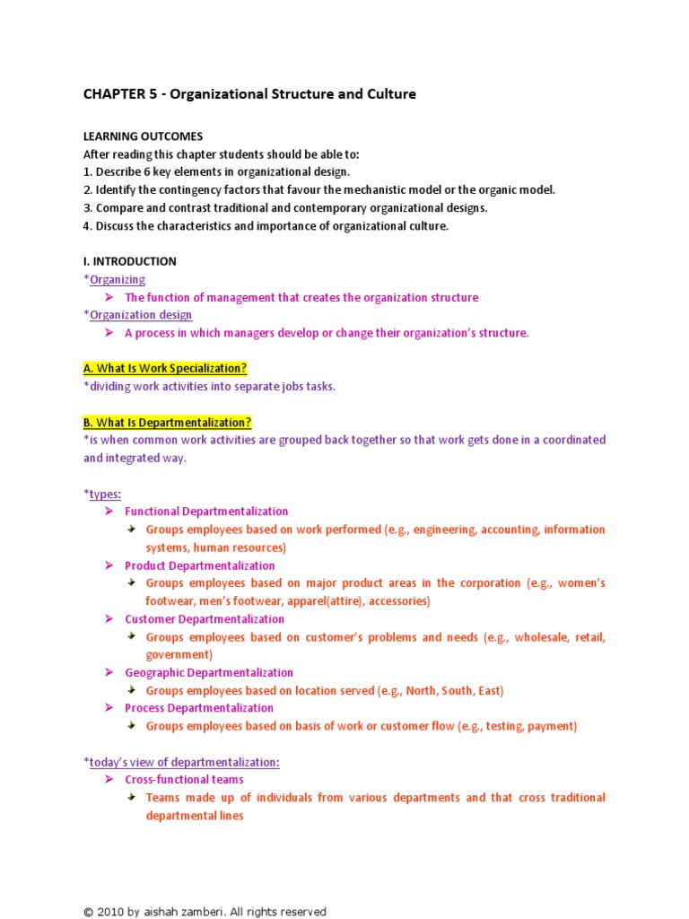 PMG Note Chapter 5, PDF, Organizational Structure