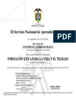 El Servicio Nacional de Aprendizaje SENA: Formación Etica para La Vida Y El Trabajo