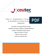 Tarea 1.1 Reglamentos y Normas Vigentes de Honduras en Temas de Seguridad Industrial