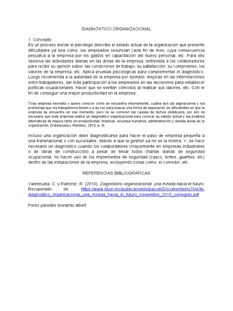Diagnostico Organizacional X | PDF | Crecimiento personal y profesional ...