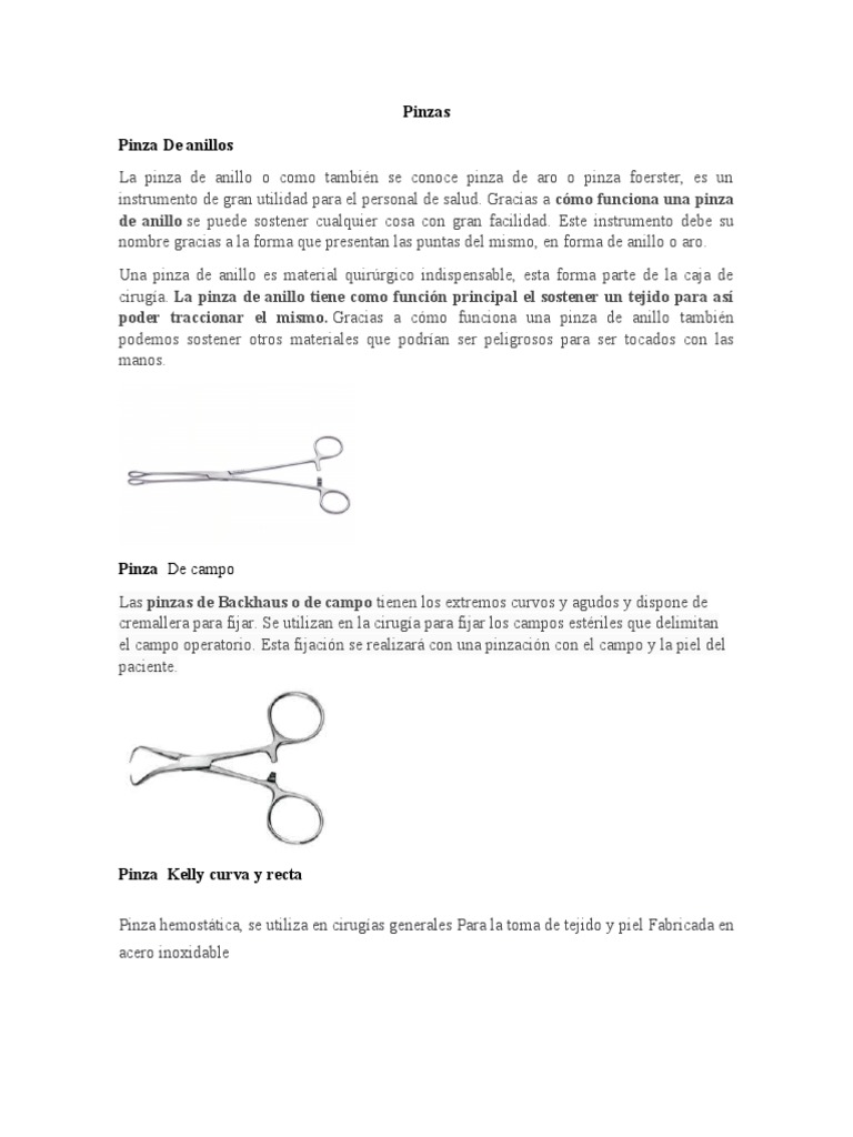 Pinzas | PDF | Cirugía Hueso