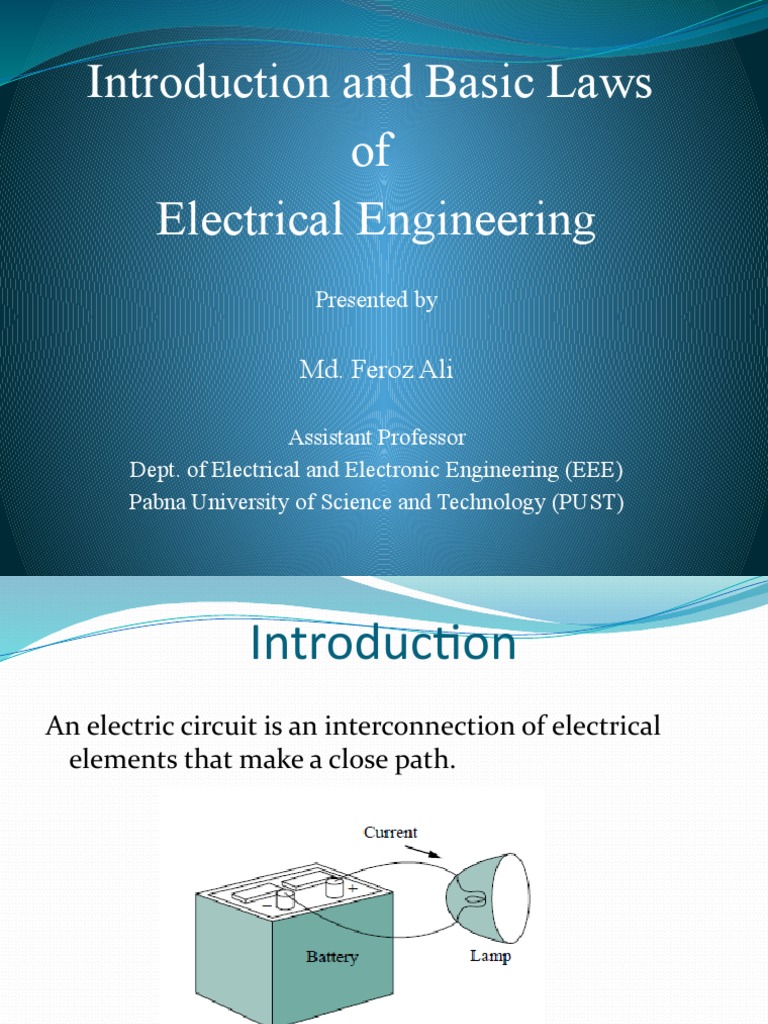 01 Introduction and Basic Laws of Electrical Engineering PDF