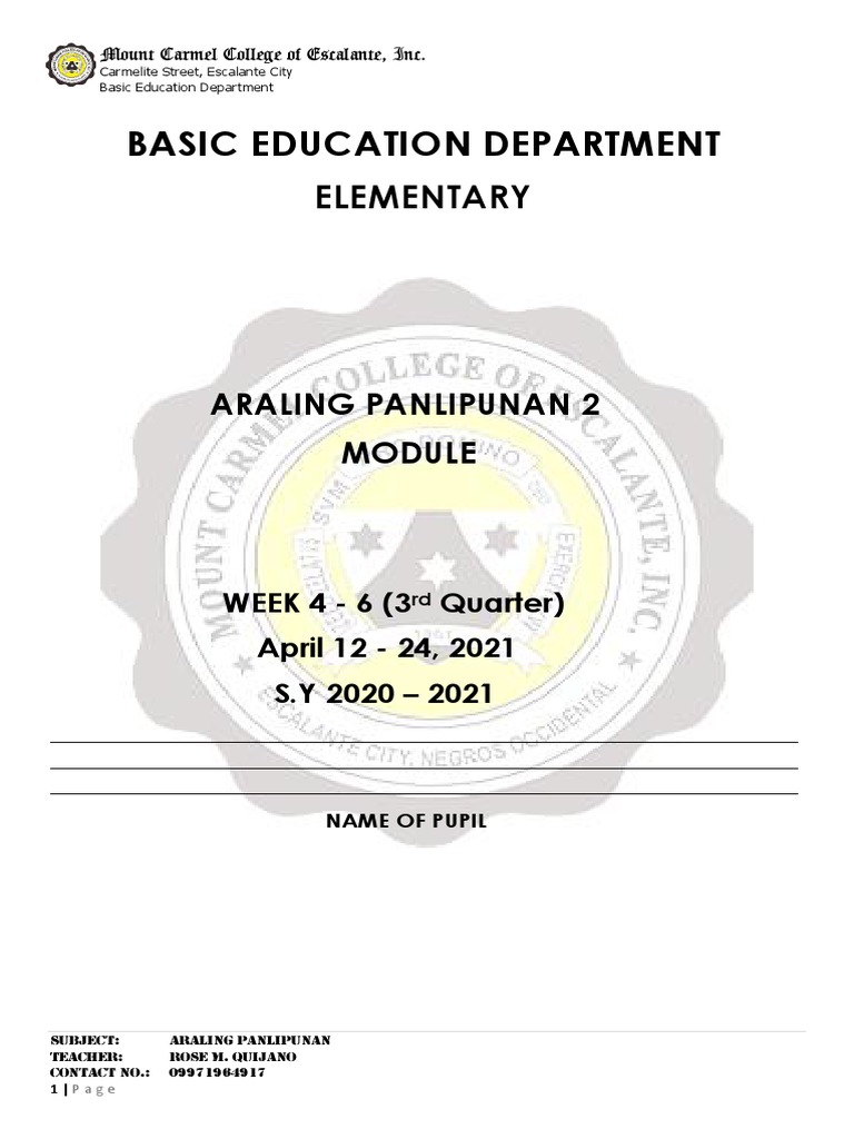 WEEK 4 6 AP 2 3rd Quarter | PDF
