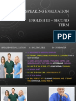 Speaking Evaluation 1- Second Term - Week 9
