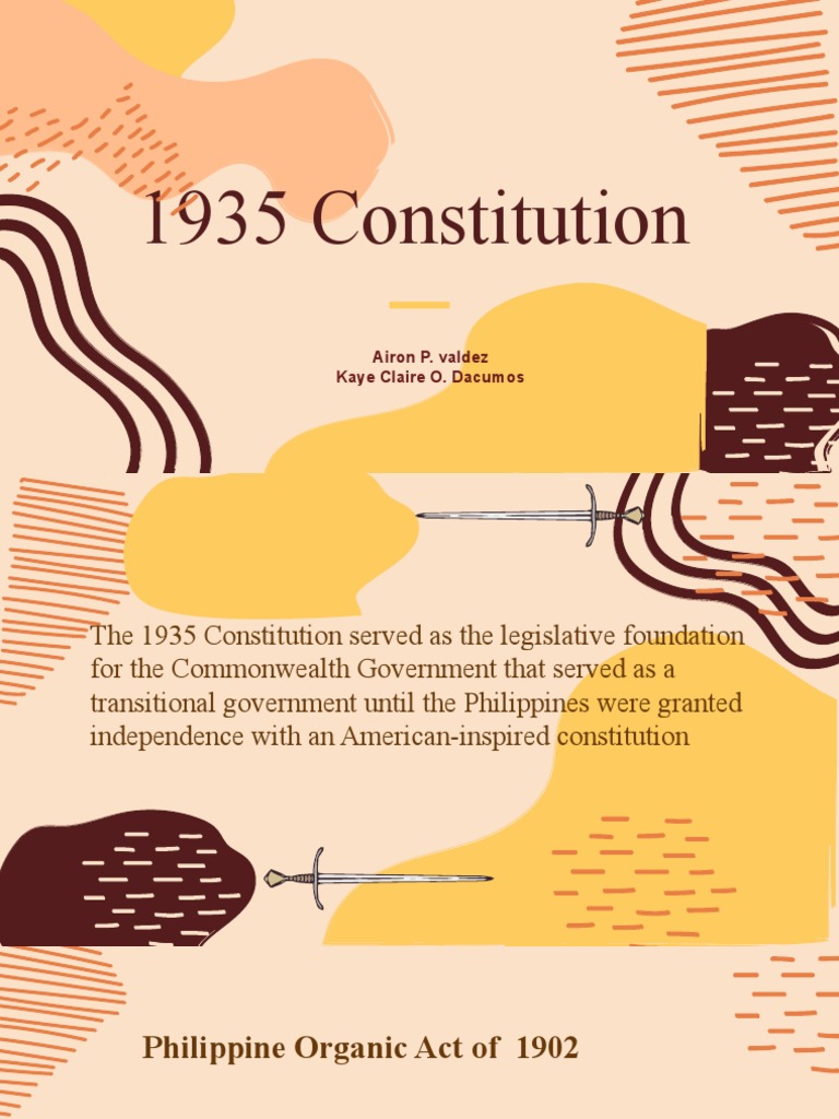 Overview of the 1935 Philippine Constitution | PDF | President Of The ...