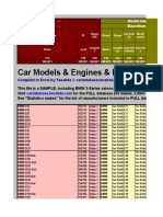 Car Models Engines Database by Teoalida SAMPLE