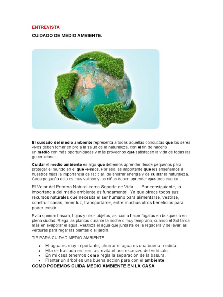 Medio Ambiente Entrevista | PDF