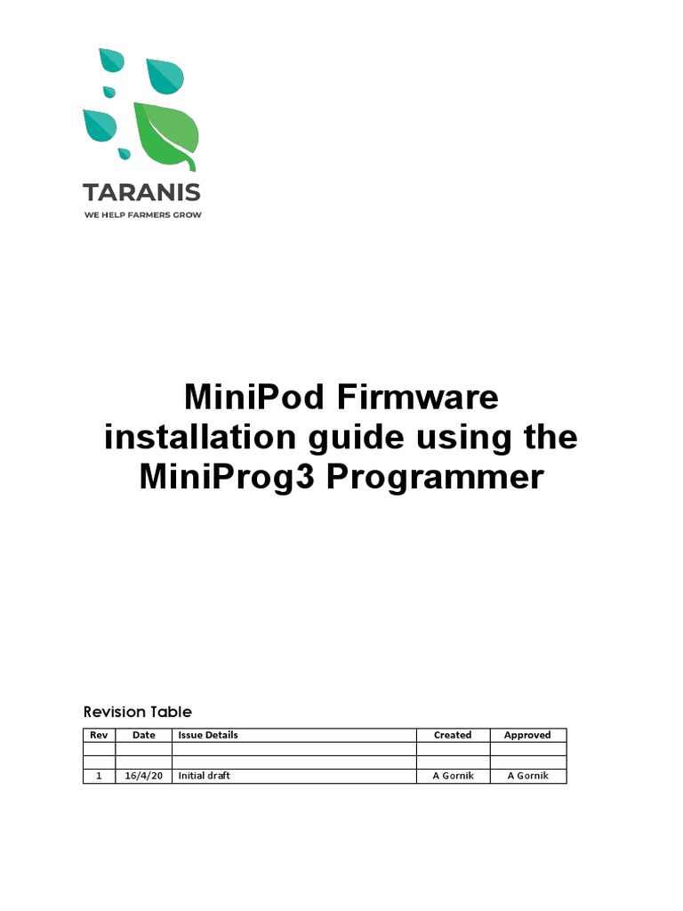 Manual Pod Firmware Update MiniProg3-14APRIL-2020-REV1 | PDF ...