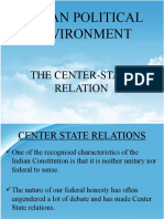 Indian Political Environment: The Center-State Relation