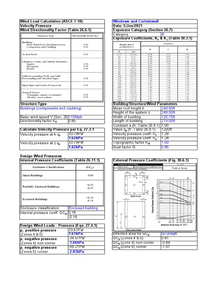 ASCE 7-10 Wind Load Calculation Guide | PDF