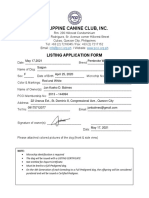 Philippine Canine Club, Inc.: Listing Application Form