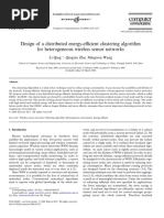 Design of A Distributed Energy-E Cient Clustering Algorithm For Heterogeneous Wireless Sensor Networks