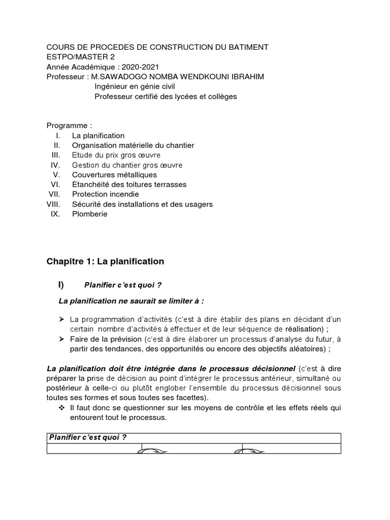Procédé de Construction D'un Batiment | PDF | Sociétés | Planification