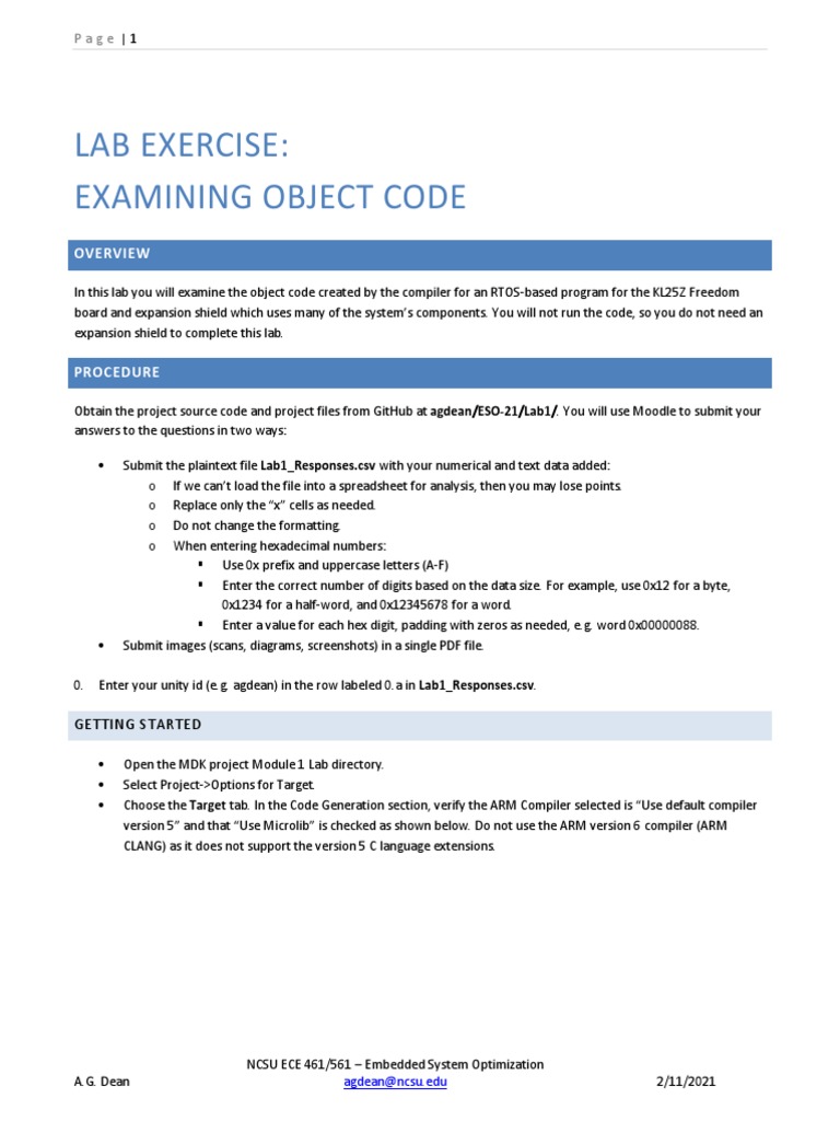 Examining Object Code in RTOS Lab | PDF | Subroutine | Library (Computing)