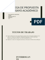 Entrega de Propuesta de Ensayo Académico