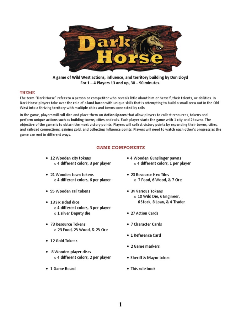 Dark Horse PDF Betting In Poker Dice