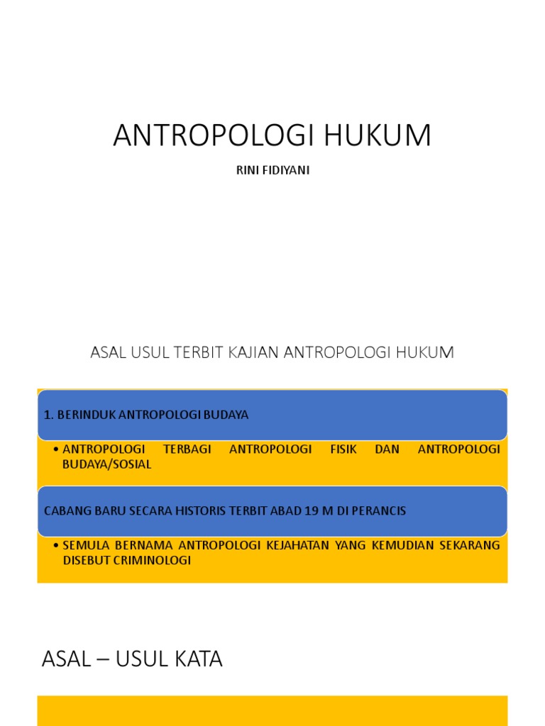 Antropologi Hukum Ppt 001 Pdf