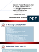 Bambang Tutuko - Sistim Pelaporan IKP RS Sesuai PMK 11 Tahun 2017 Tentang Keselamatan Pasien Fasyankes