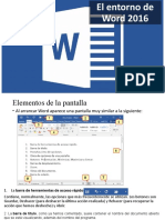 El Entorno de Word 2016