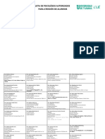 Lista de Psicológos Autorizados para Atención de Alumnos Actualizada