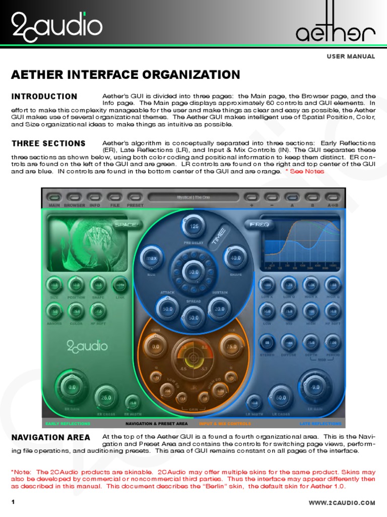 Aether Interface Organization User Manual Pdf Equalization Audio