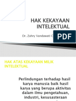 Hak Kekayaan Intelektual: Oleh Dr. Zahry Vandawati CH., S.H., MH