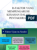 Faktor-Faktor Yang Mempengaruhi Kesahan Dalam Pentaksiran