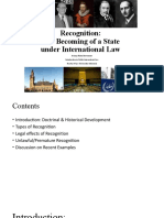 Recognition: The Becoming of A State Under International Law
