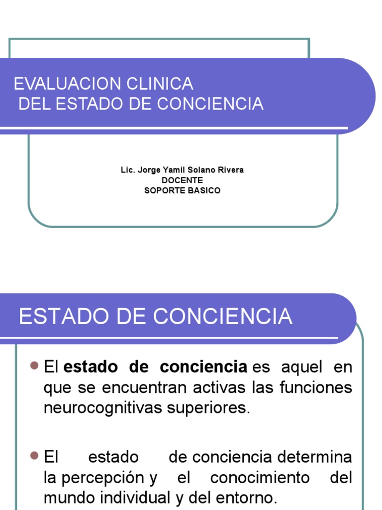 Evaluación del Estado de Conciencia | PDF | Coma | Conciencia