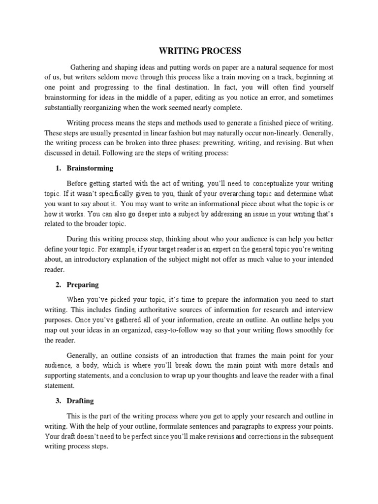 Writing Process 1 Brainstorming Pdf Psychological Concepts Writing