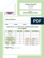 Examen 3er Trimestre - Cuarto Grado