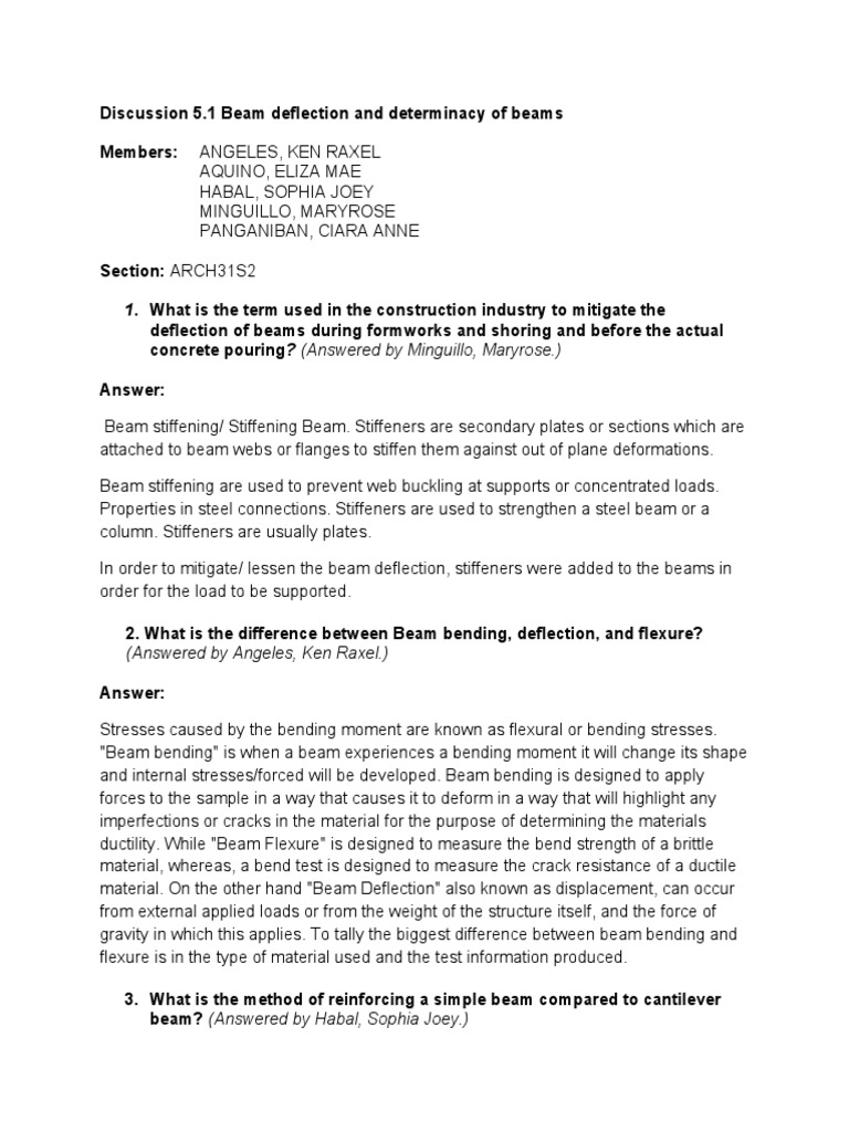 What Is The Term Used in The Construction Industry To Mitigate The | PDF |  Beam (Structure) | Bending