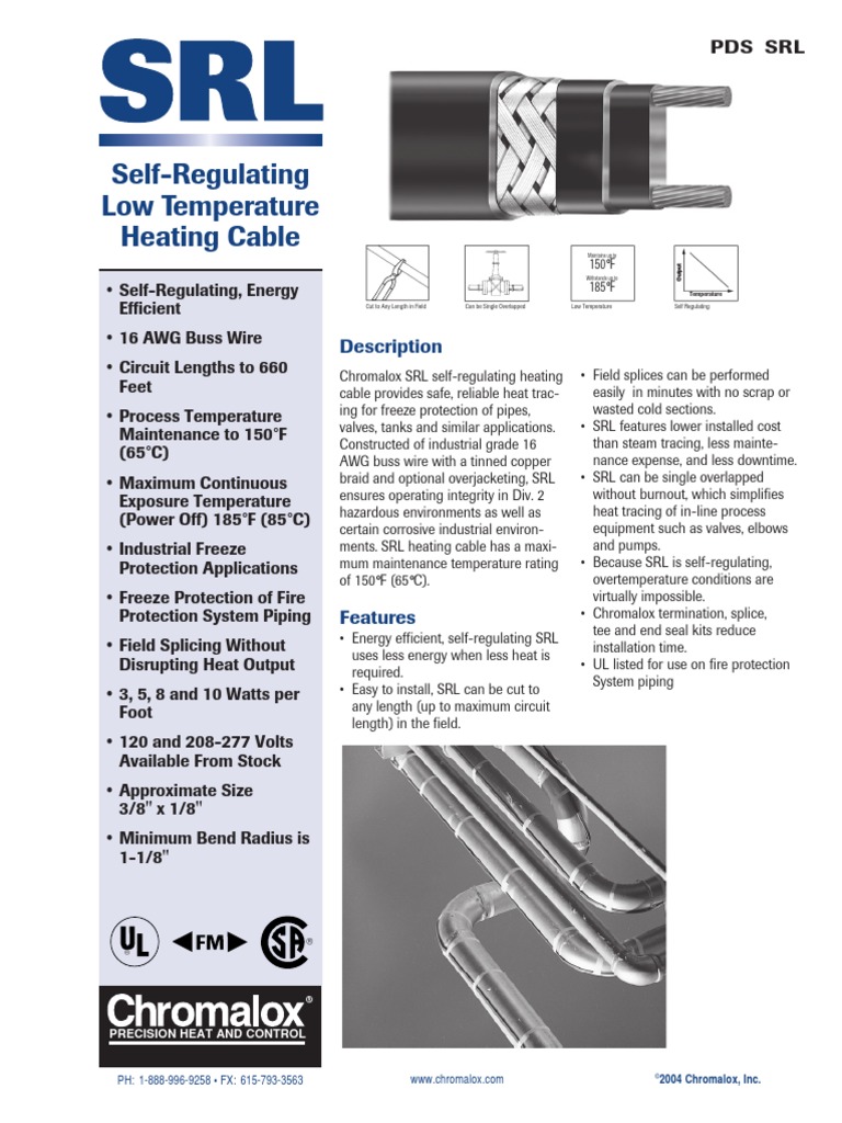 Self-Regulating Low Temperature Heating Cable: Description | PDF | Building  Engineering | Equipment