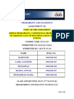 "Probability and Statistics" " (ASSIGNMENT #2) "