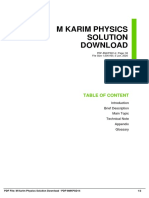 M Karim Physics Solution Download: Table of Content