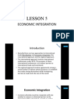 Lesson 5-Economic Integration