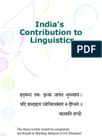 India's Contribution To Linguistics