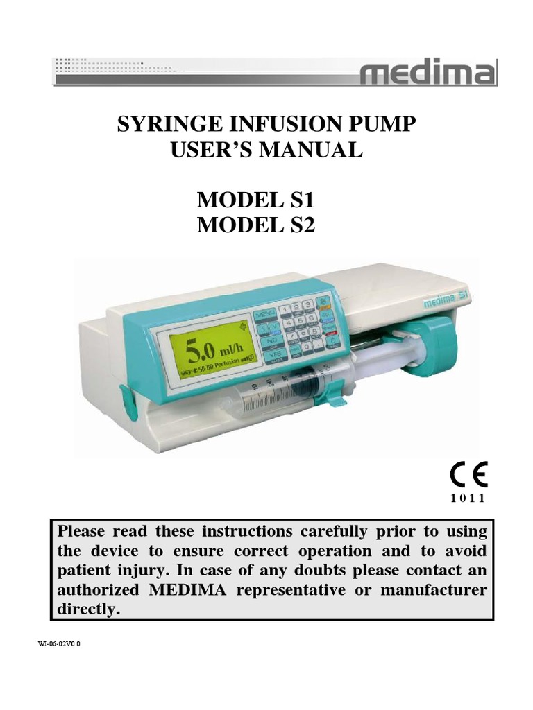 Medima S1/S2 Syringe Pump Manual | PDF | Intravenous Therapy | Syringe