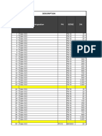 AR15-17 Tableau Des Épaisseurs Lot PRV