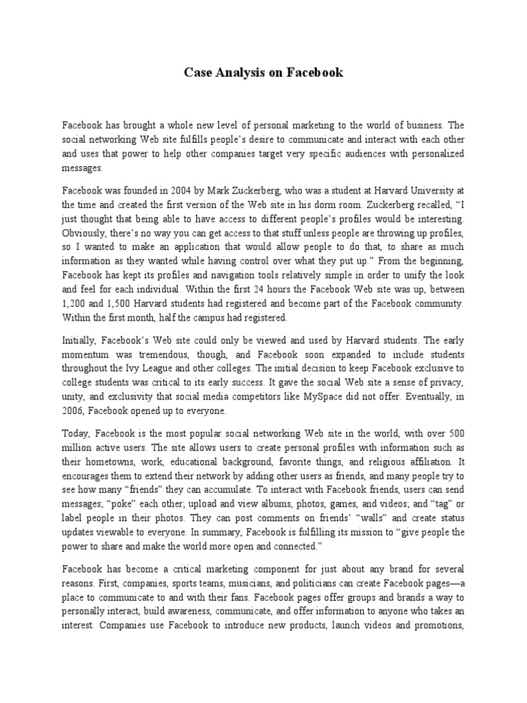 Facebook's Impact on Personal Marketing | PDF | Facebook | Social ...